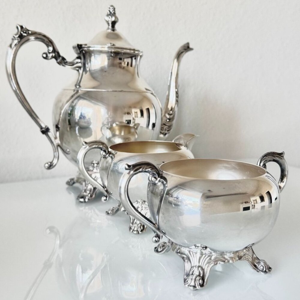 Silver-Plated Serving Set F.B. Rogers Silver Co. – Coffee Set & Serving Bowl